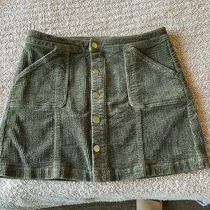 Wild Fable Forest Green Corduroy Skirt, Size 8